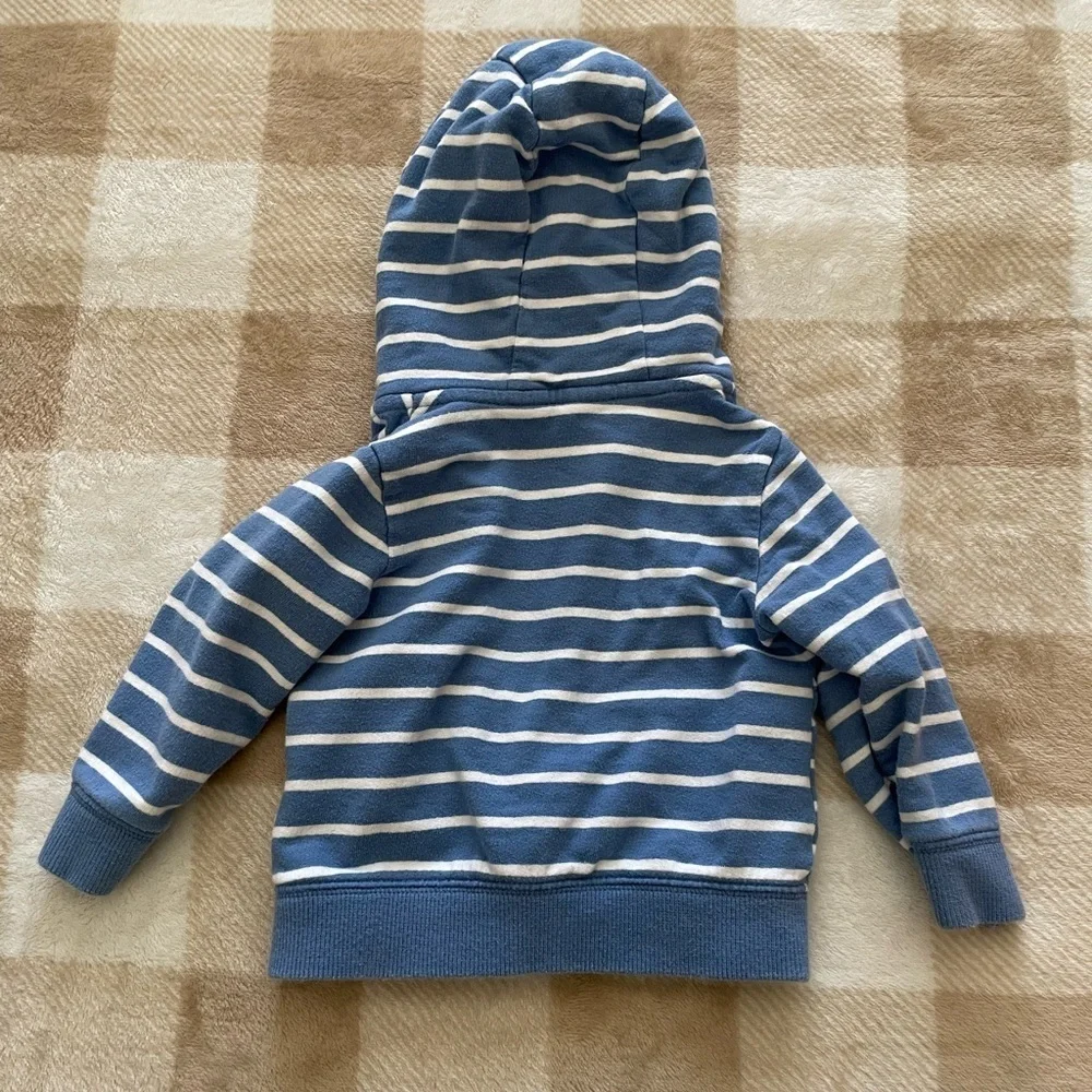 Carter's Blue and White Striped Shark Hoodie